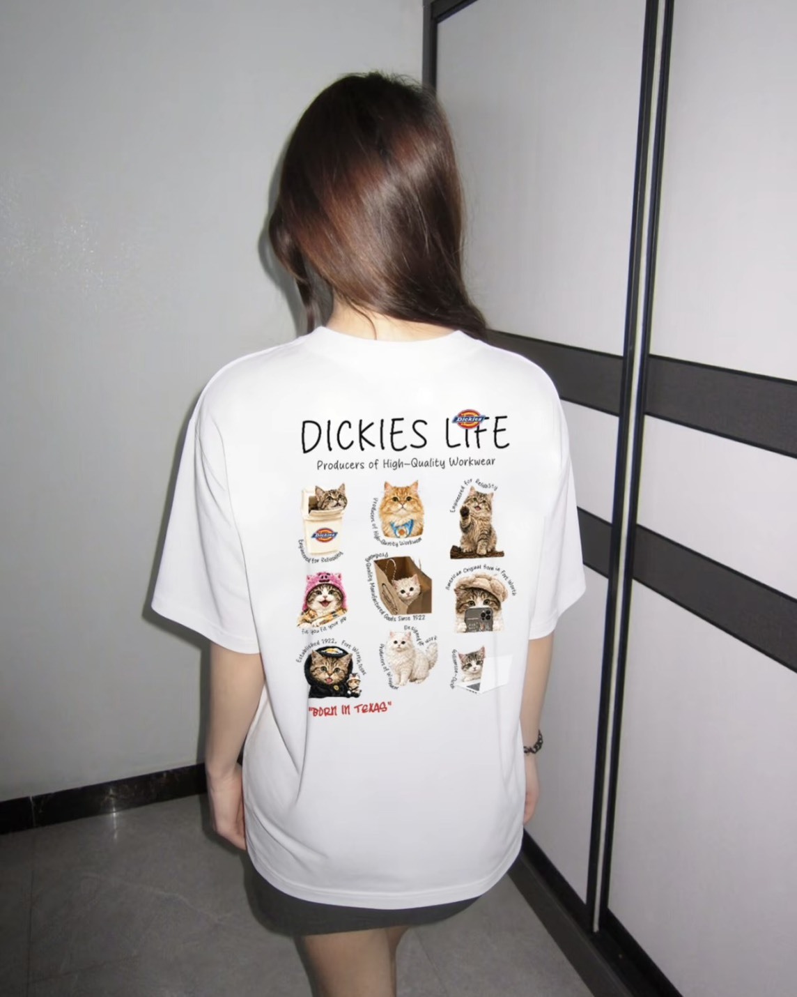 <48小時特價>Dickies 貓咪 圖鑑 印花 Logo 純棉 短袖 4色