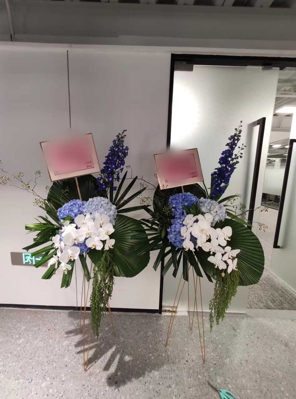 【錦繡前程】藍白商務現代開業花籃