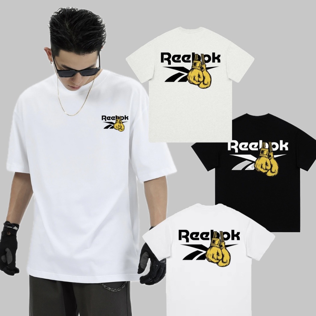 Reebok 純棉美式拳擊手套Logo印花短袖T恤 26SRMGZ6W-RB