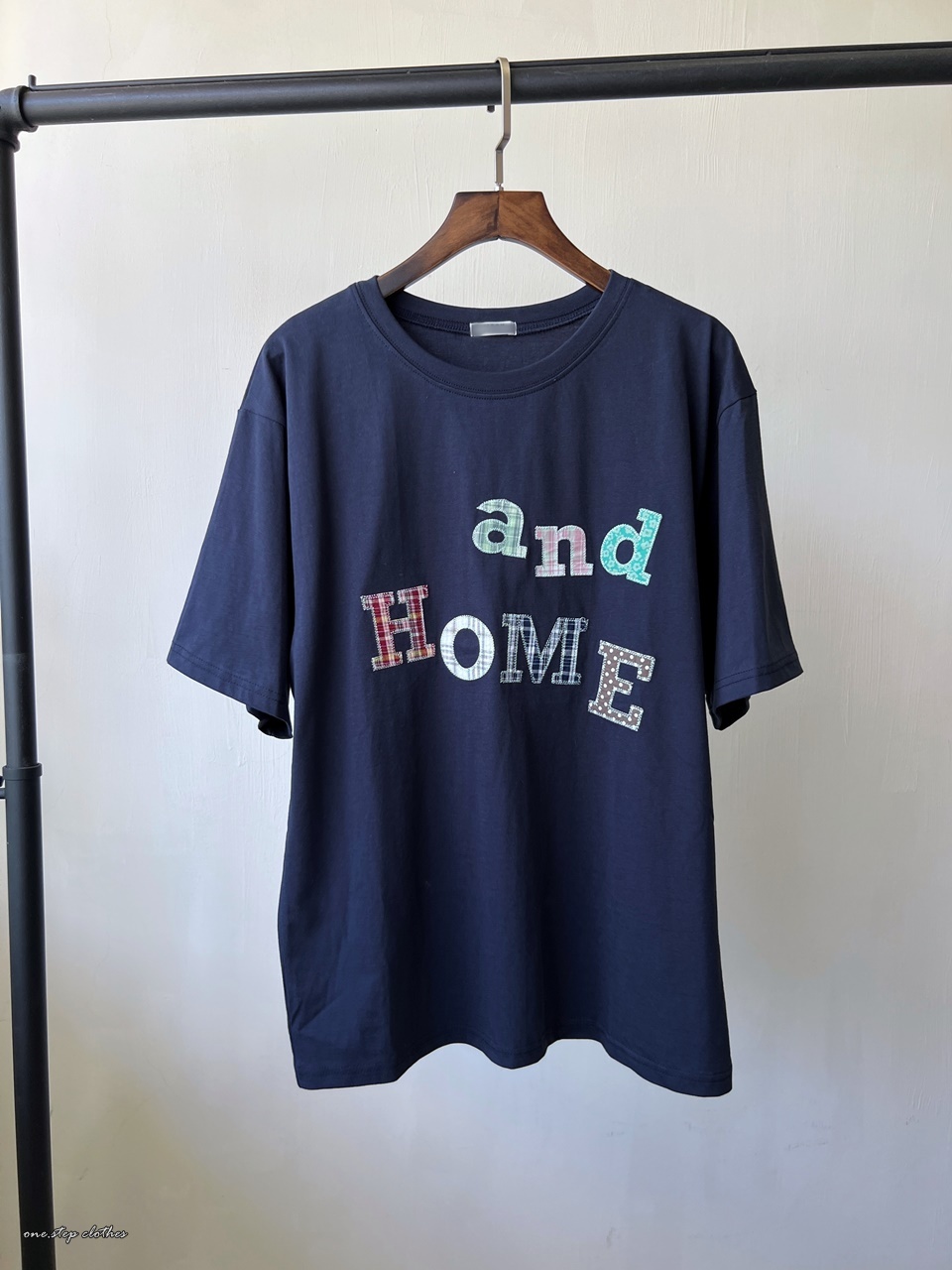 正韓彩色格紋HOME拼貼T