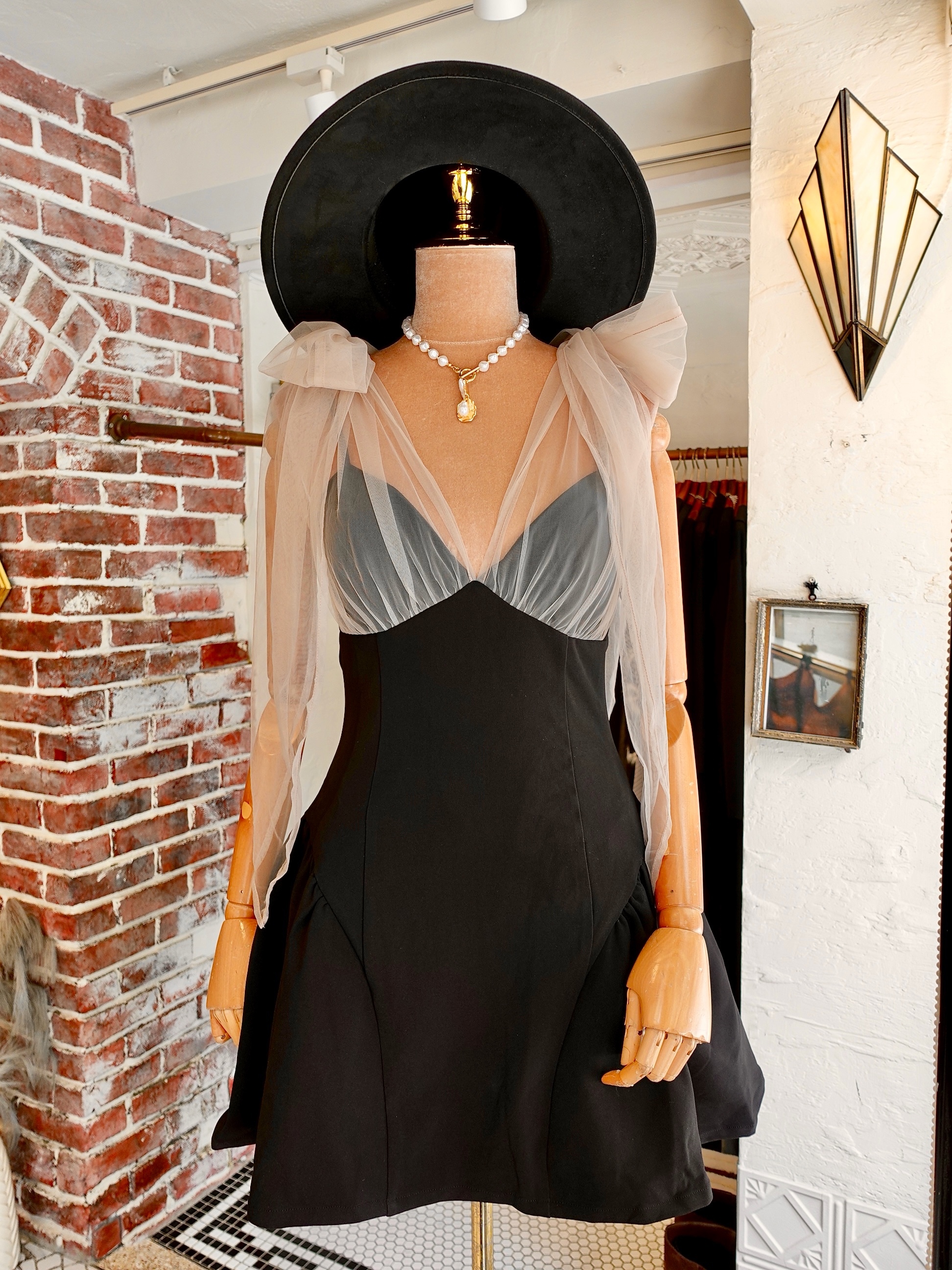 Black Dance黑色網紗綁帶澎澎裙Dress