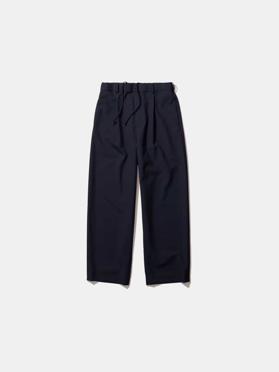 ATON Wool Tropical Loose Fit Tapered Easy Pants