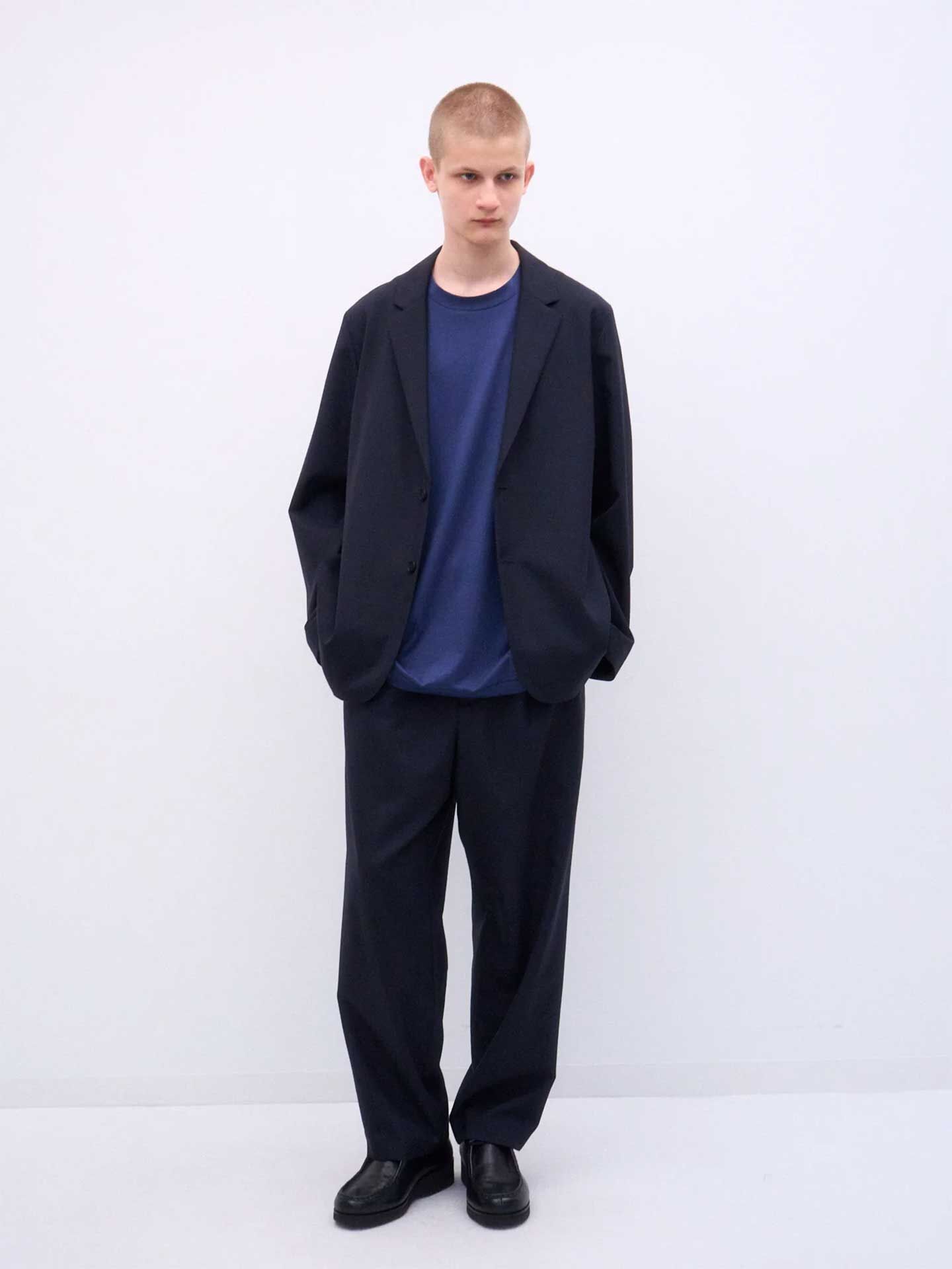ATON Wool Tropical Loose Fit Tapered Easy Pants