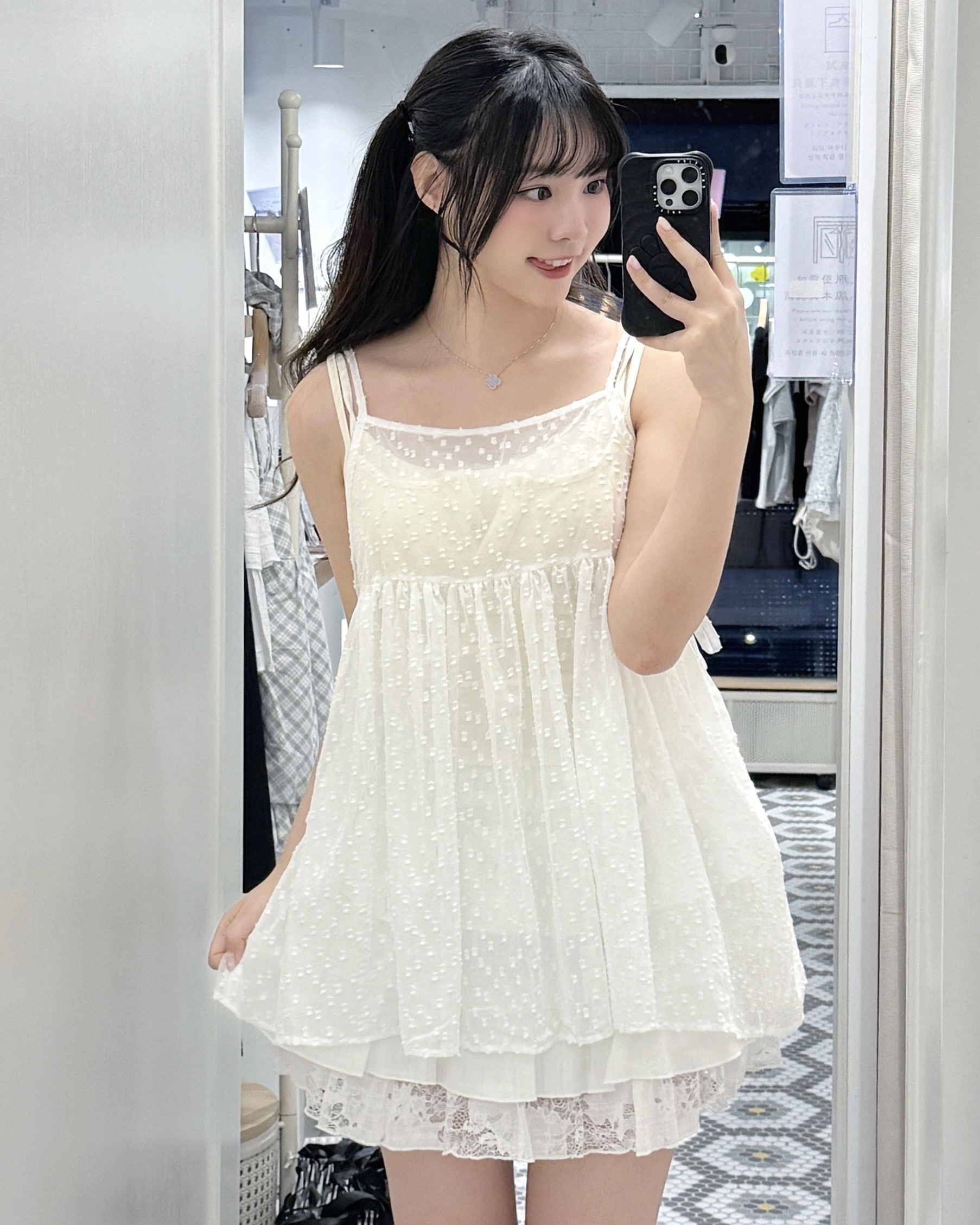 OP0296｜滿滿雪花粒粒通透感吊帶外搭OPS⋆⁺₊❅.