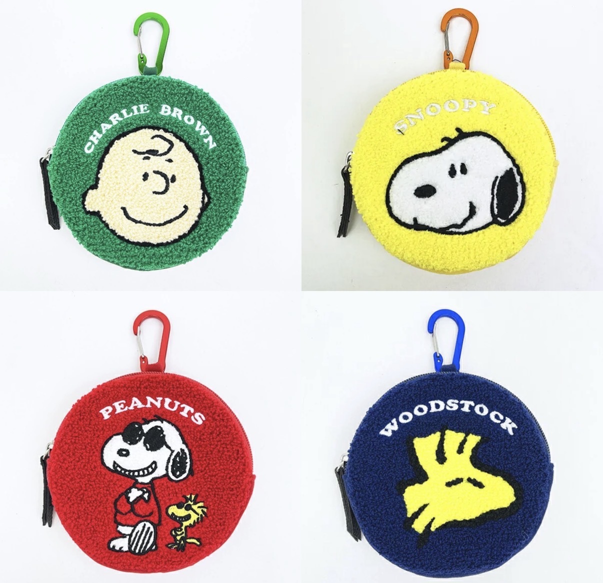 【5折優惠】JP Snoopy 毛巾刺繡圓形散子包 快扣 4571 TK260721