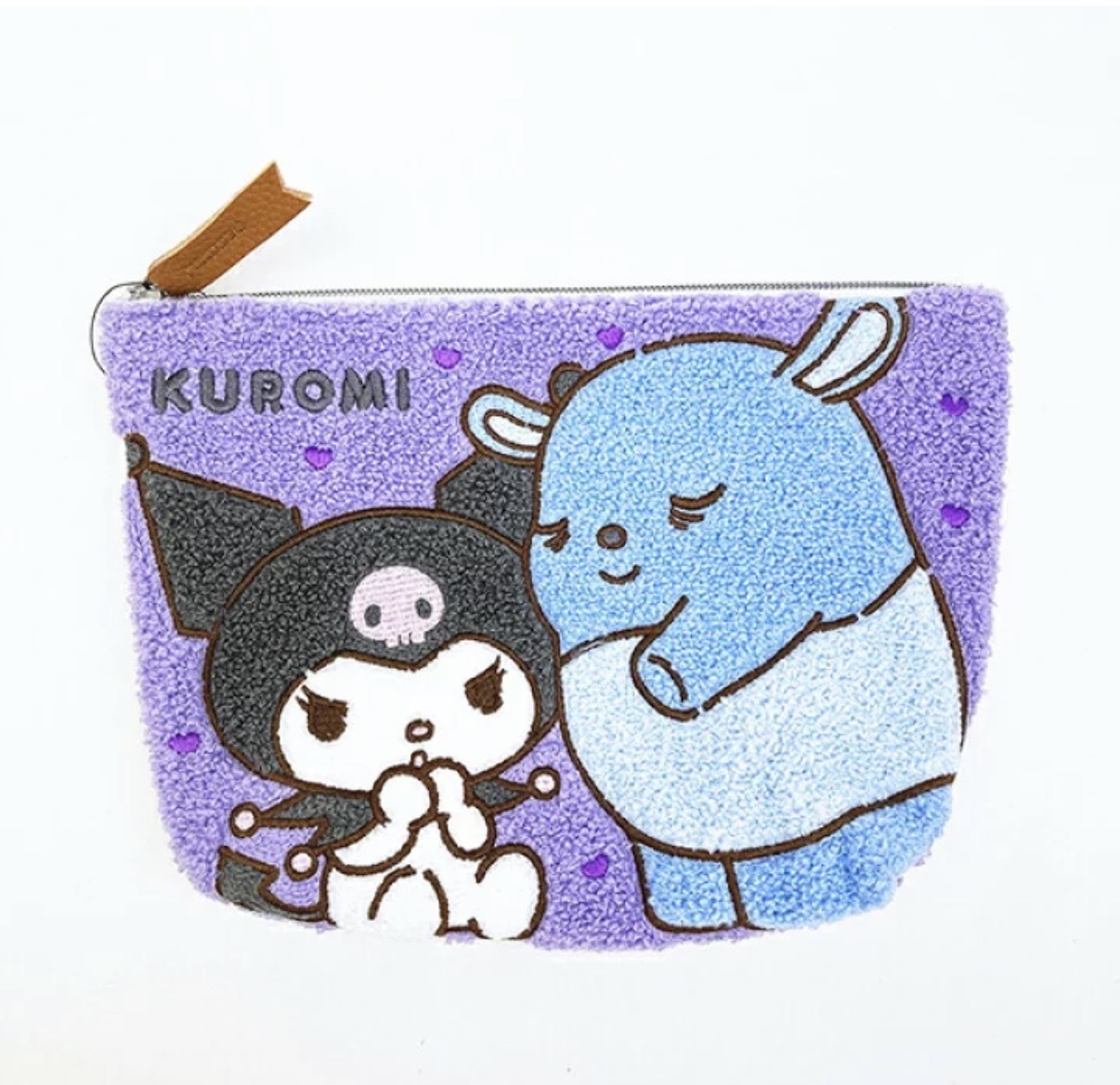【連線大優惠】JP Kuromi 毛巾刺繡拉鏈袋 9879 TK260721