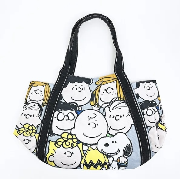JP Snoopy 大容量丸型手挽袋 大雜燴淺藍 3847 TK260721