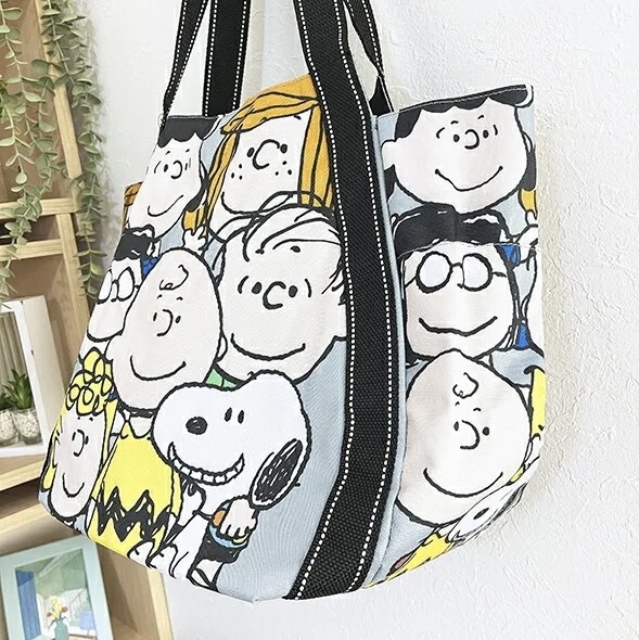 JP Snoopy 大容量丸型手挽袋 大雜燴淺藍 3847 TK260721