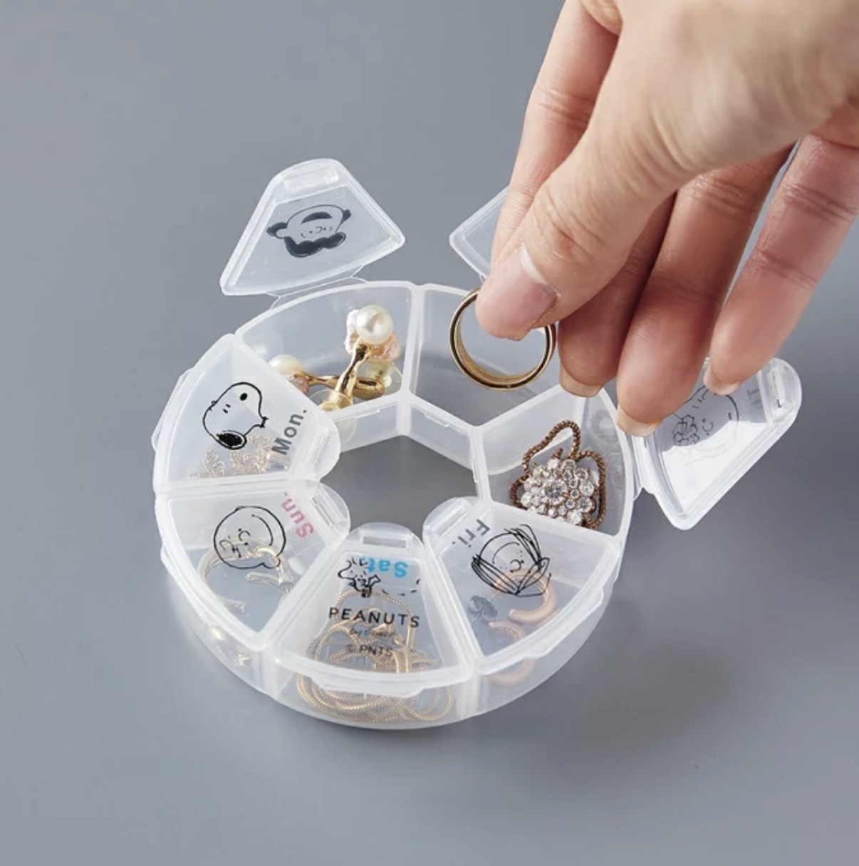 JP Snoopy 隨身 7天藥盒 透明 7471 TK260721