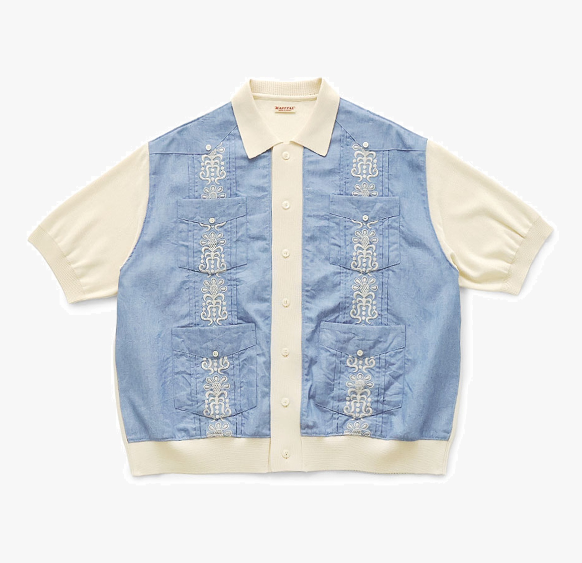 KAPITAL 2026 KNIT CUBAN SHIRT S/S - BLUE PRE ORDER ITEM (預訂中)