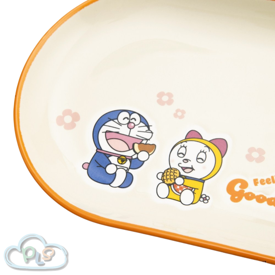 強化瓷點心盤25cm 米色 多啦A夢 HOLA #31010-1