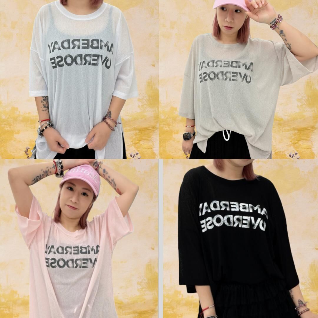 韓國 涼爽薄長身英文字TEE（K7 F273）