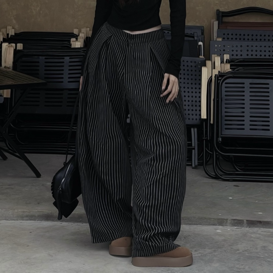 <必收超火>🇻🇳越南品牌Outerity 線條褲 長褲 修身 薄款 寬鬆 男女