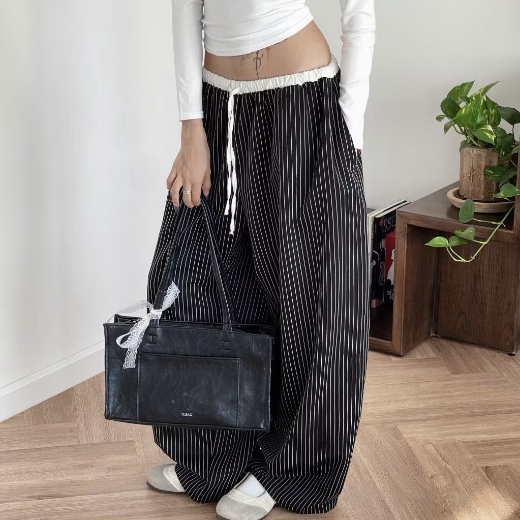 <必收>🇻🇳越南品牌 Outerity 拼接褲頭條紋褲 抽繩 長褲 修身 寬鬆 男女