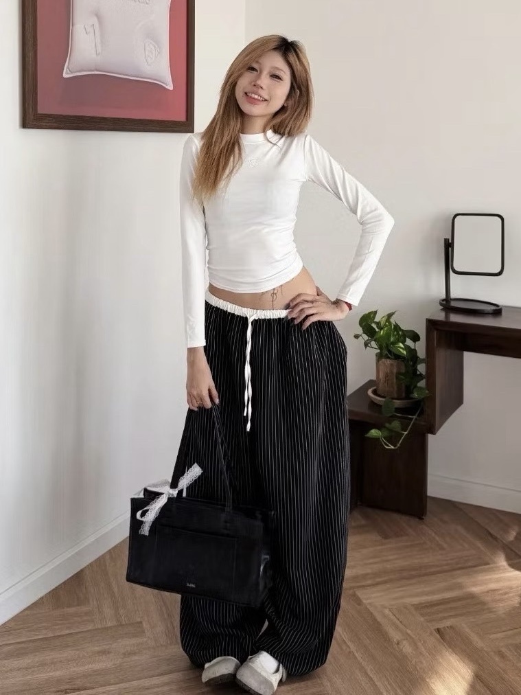 <必收>🇻🇳越南品牌 Outerity 拼接褲頭條紋褲 抽繩 長褲 修身 寬鬆 男女