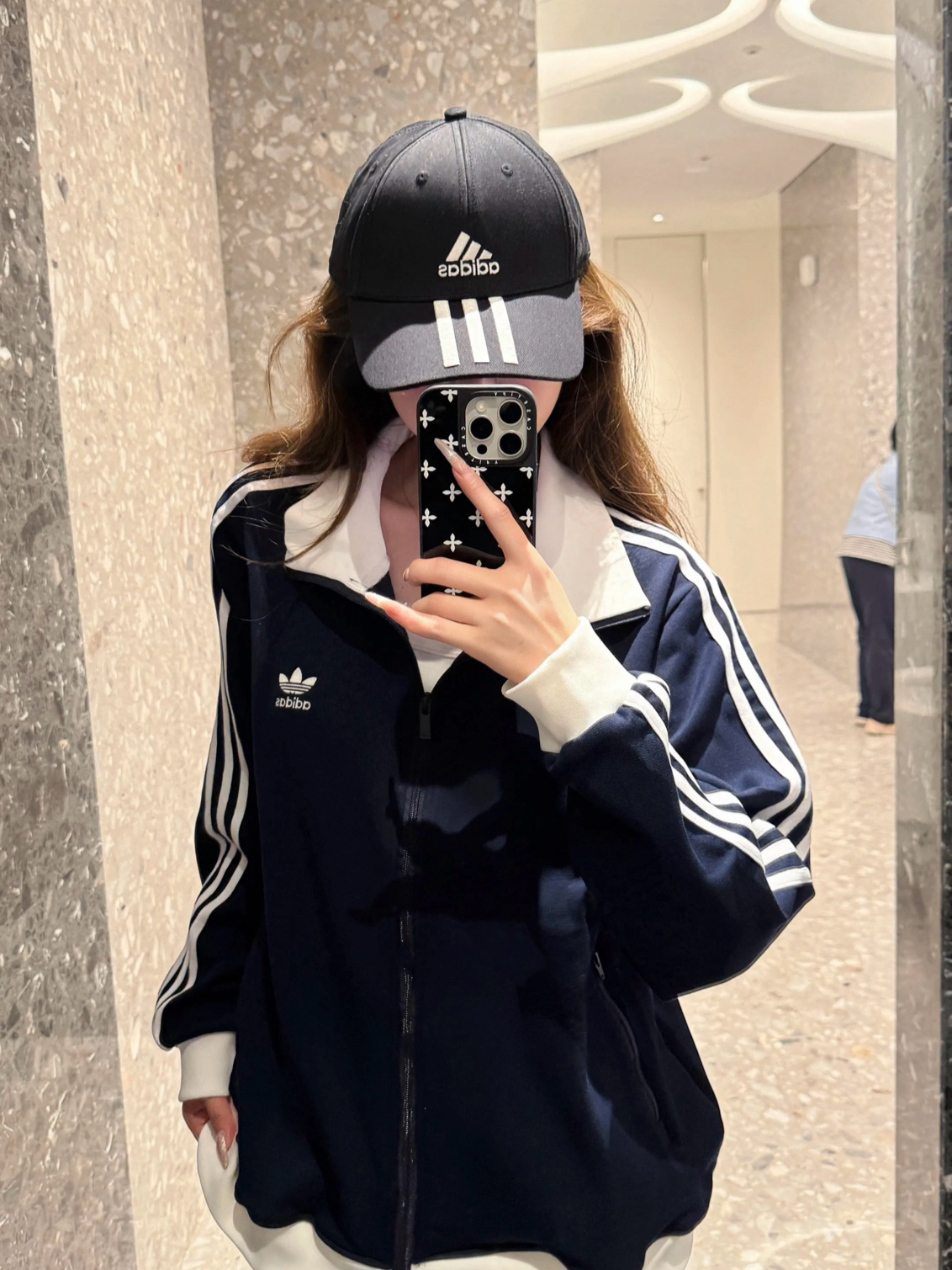 Adidas originals 立領 深藍 三線 夾克 外套 KE3526