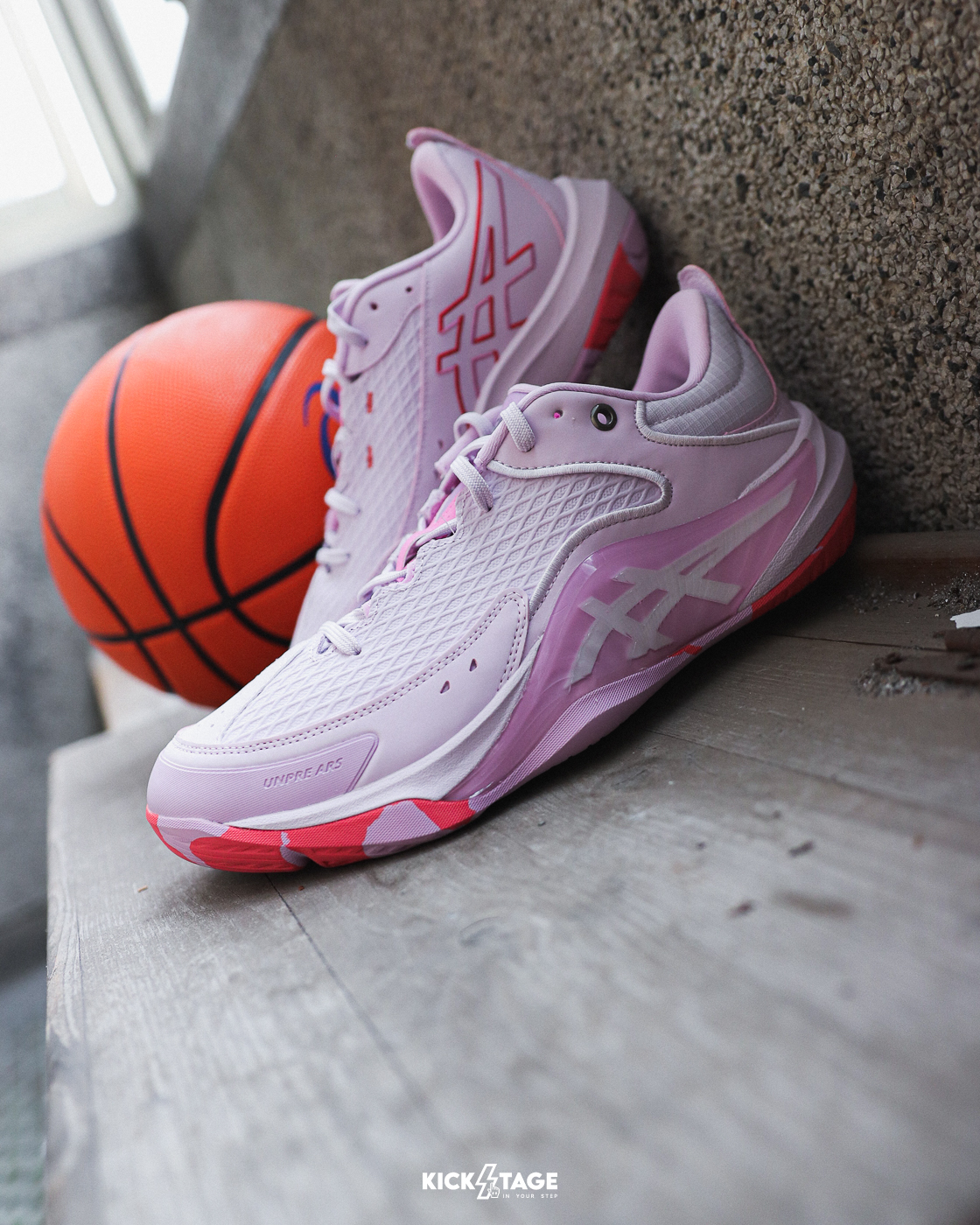 男鞋 ASICS UNPRE ARS LOW 3 粉色 櫻花粉 支撐 回彈 緩震 運動 籃球鞋【1063A113-500】