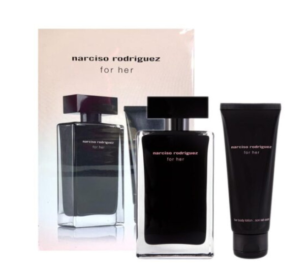 CL260721 - C17-NARCISO RODRIGUEZ 她的同名女仕淡香水套裝(2件套)女士香水黑瓶EDT 100ML+75ML身體乳