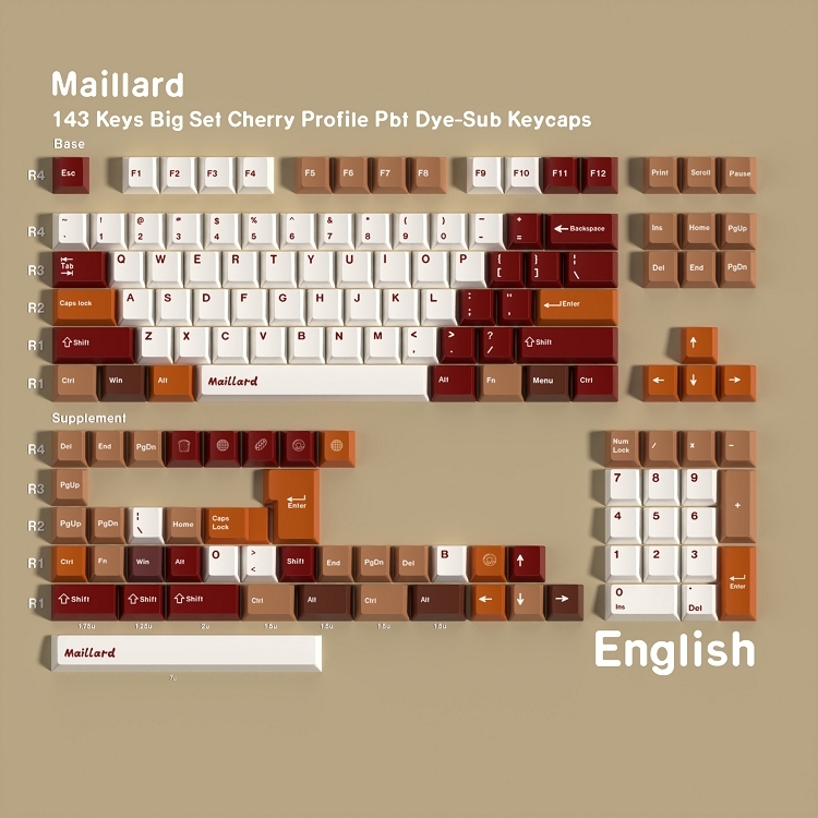 【JCM 主題風格鍵帽】Maillard 美拉德 熱昇華  PBT 鍵帽 Cherry高度 143鍵