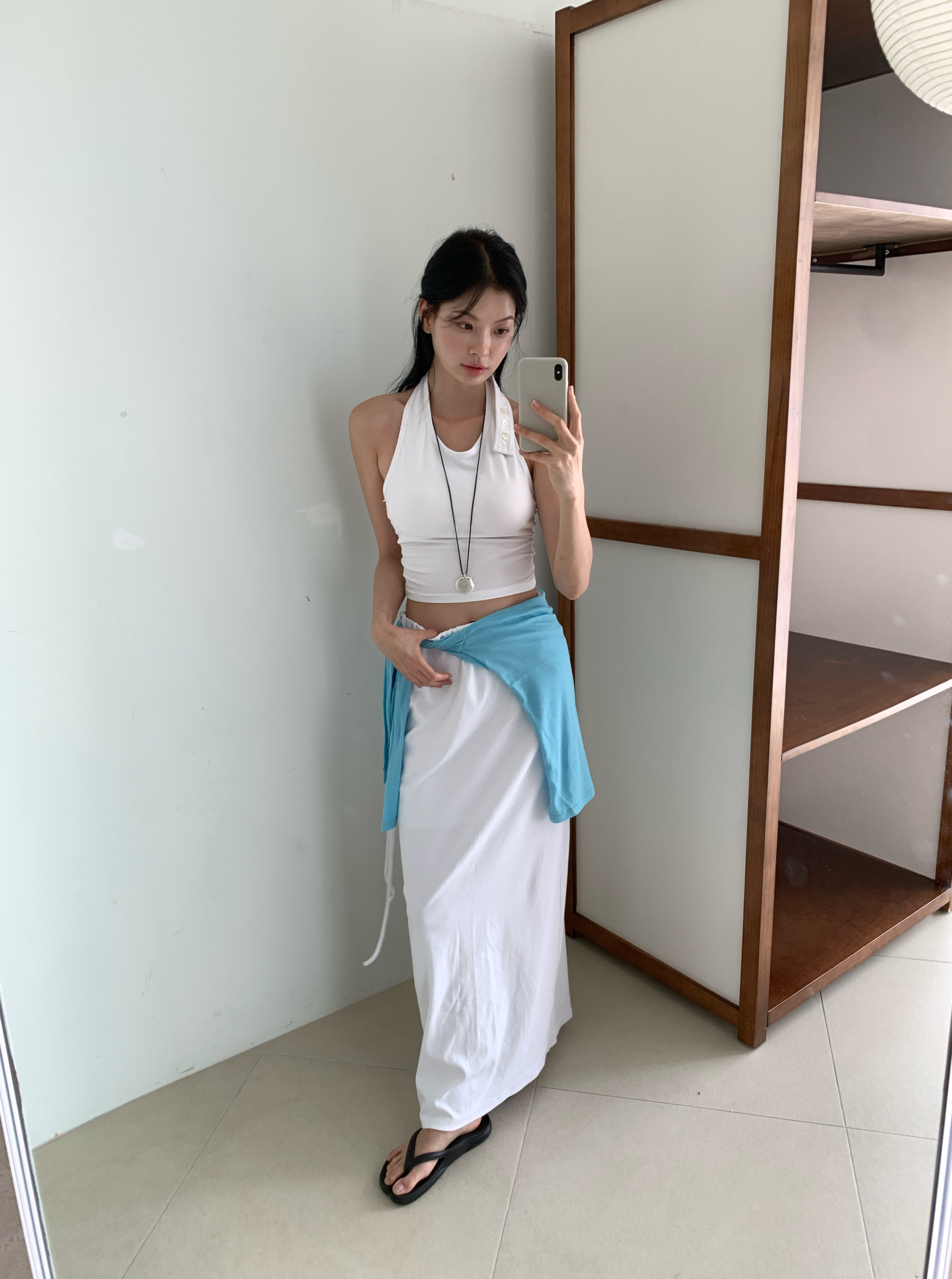 [madebylizzi]一條綁繩舒服裙-白