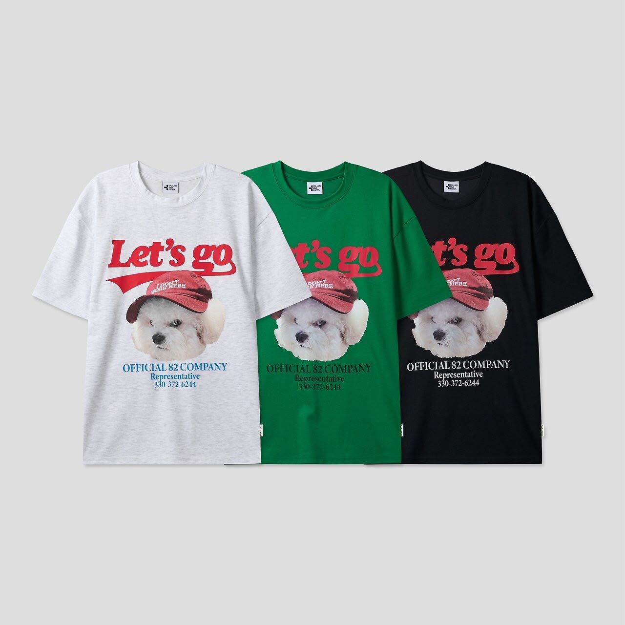 狗仔圖案英文字短袖Tee P8H-190T