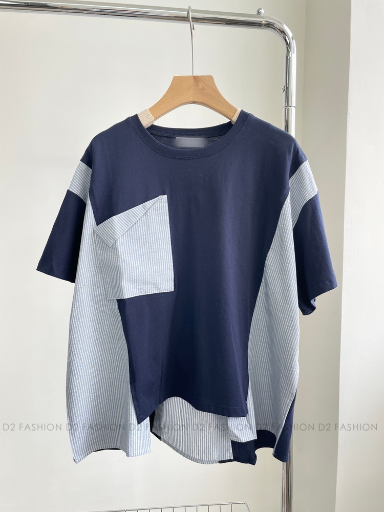 拼間布Pocket Tee #69085