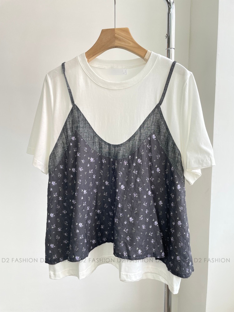 碎花假兩件Top #69090