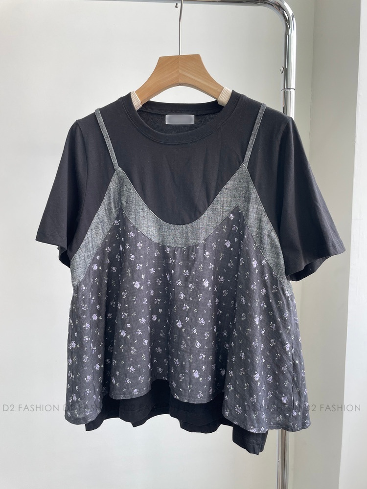 碎花假兩件Top #69090