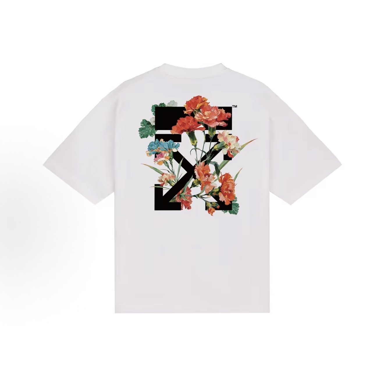 iSNEAKERS｜OFF-WHITE SS26 美式手繪花卉 雙箭頭 黑 白  經典短T