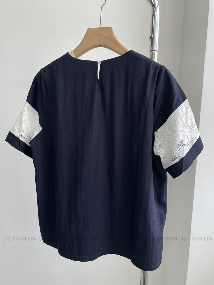 Lace拼色Top #37019