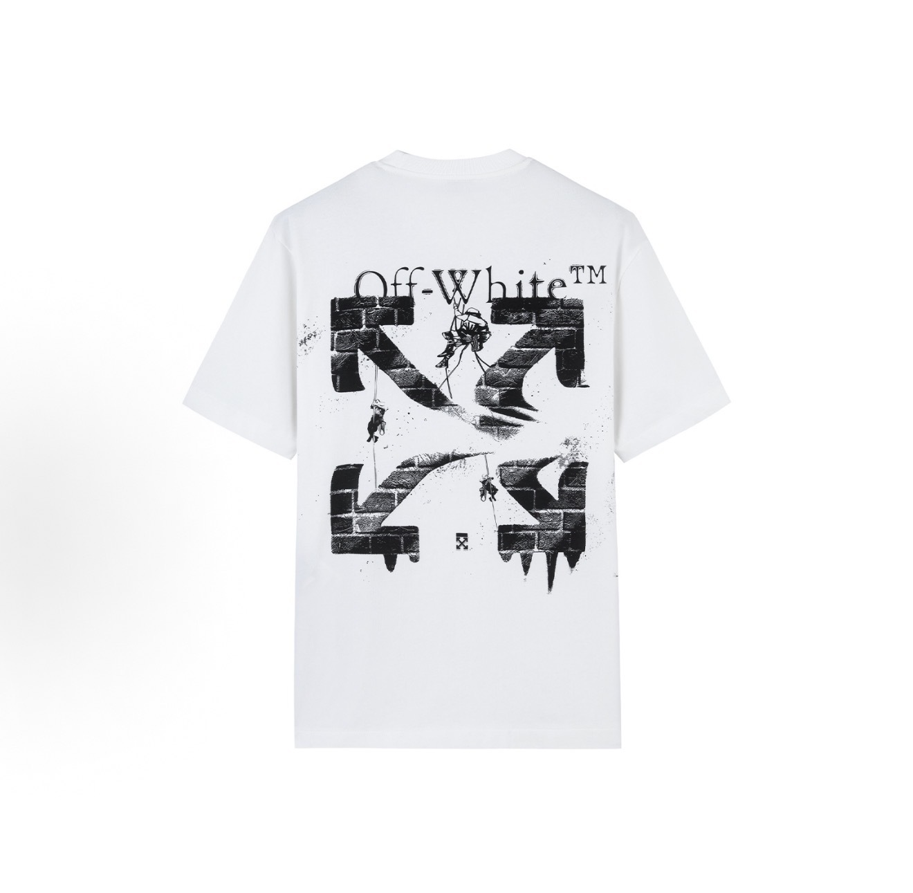 iSNEAKERS｜OFF-WHITE SS26 街頭人像塗鴉 雙箭頭 白  經典短T