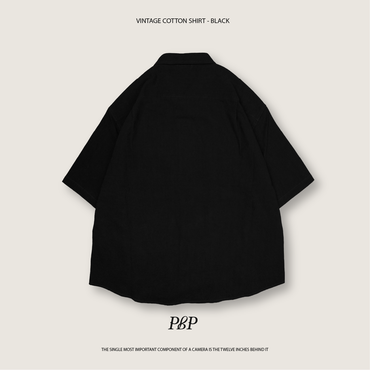 P.B.P - VINTAGE COTTON SHIRT  - BLACK