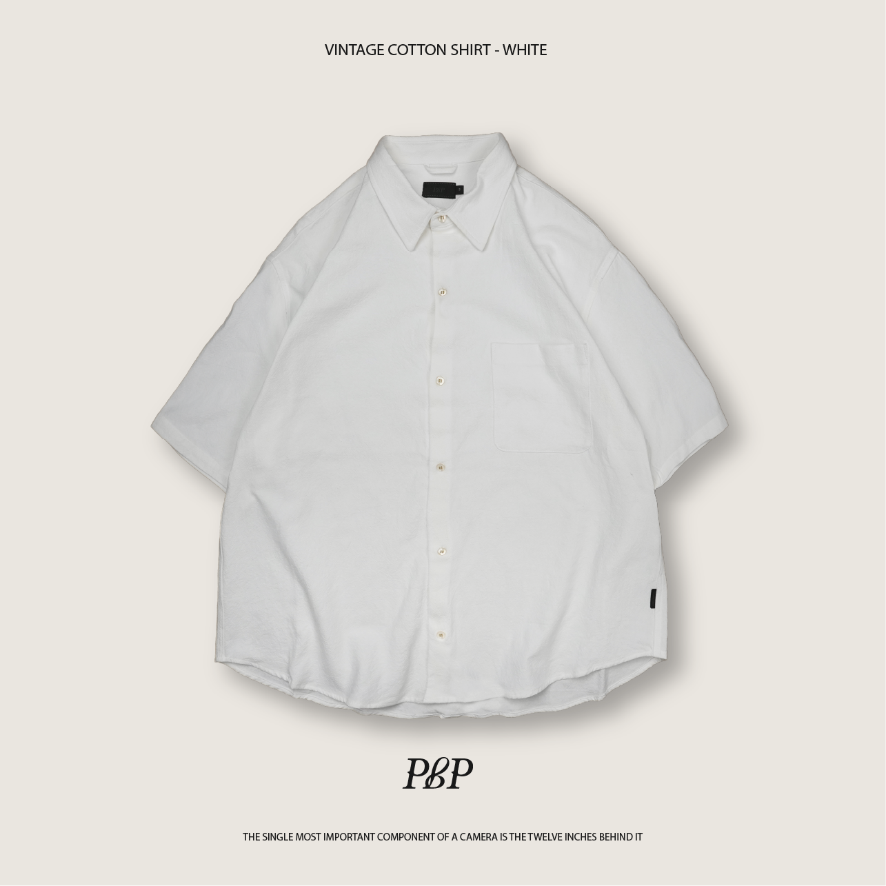 P.B.P - VINTAGE COTTON SHIRT  - WHITE