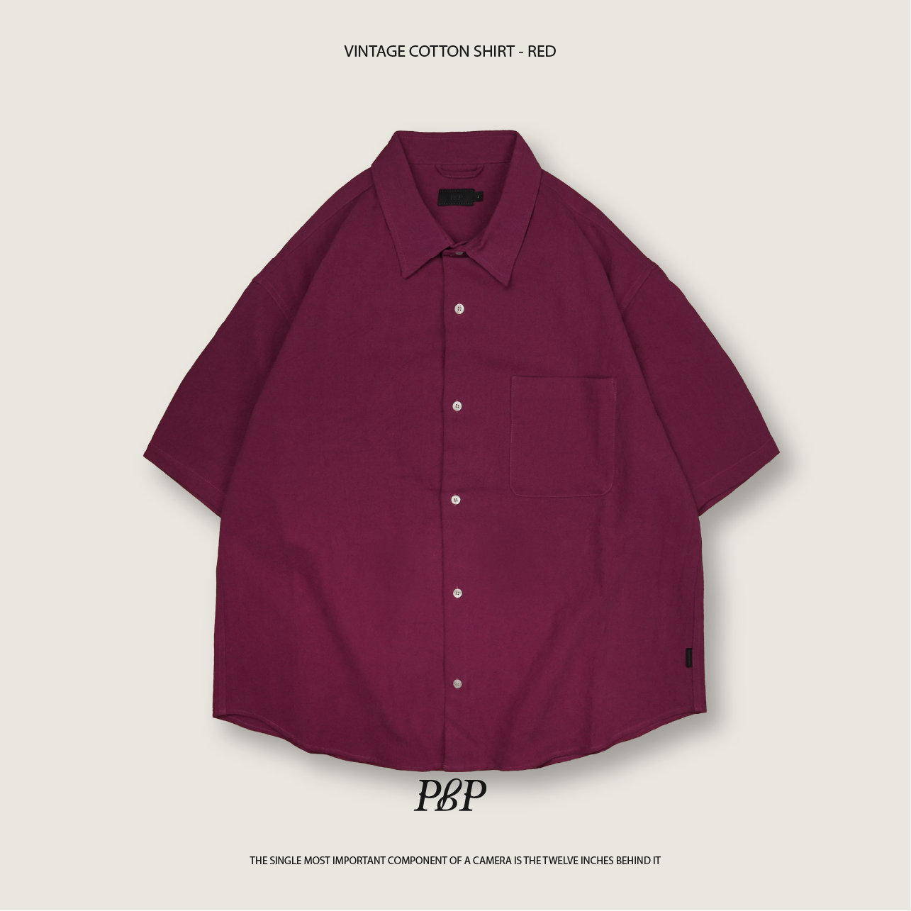 P.B.P - VINTAGE COTTON SHIRT  - RED