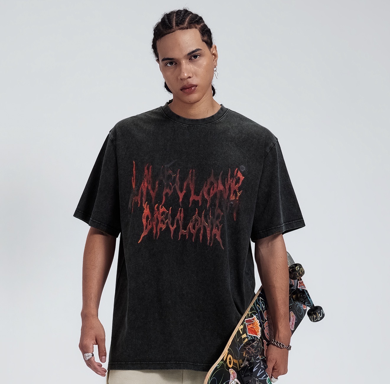iSNEAKERS｜VLONE 熔岩時代 大Logo 水洗做舊 短T