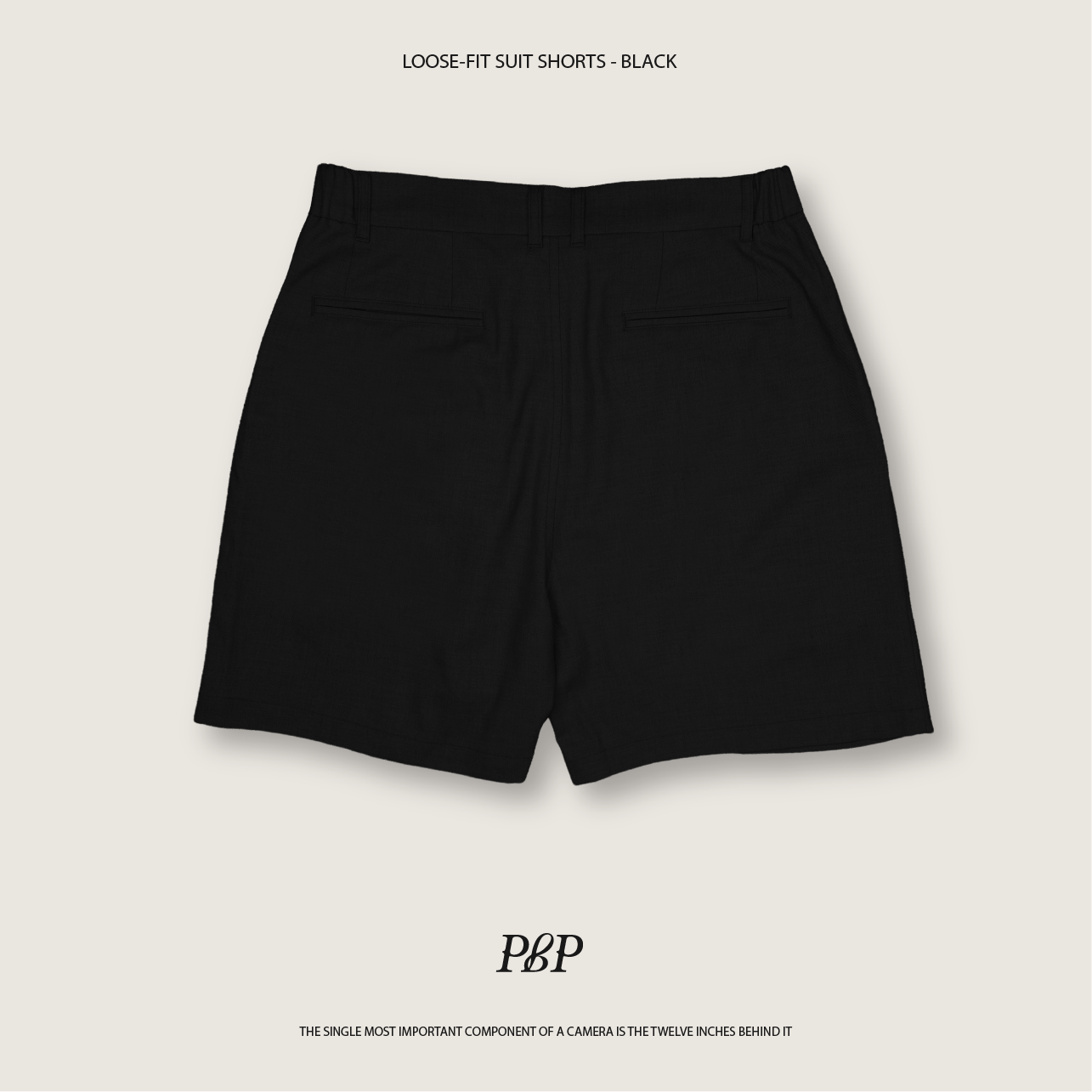 P.B.P - LOOSE-FIT SUIT SHORTS  - BLACK
