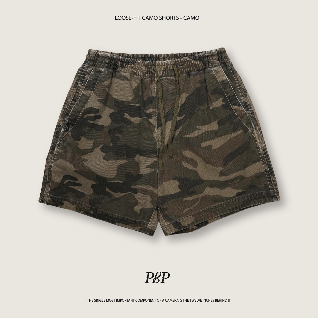 P.B.P - LOOSE-FIT CAMO SHORTS  - CAMO