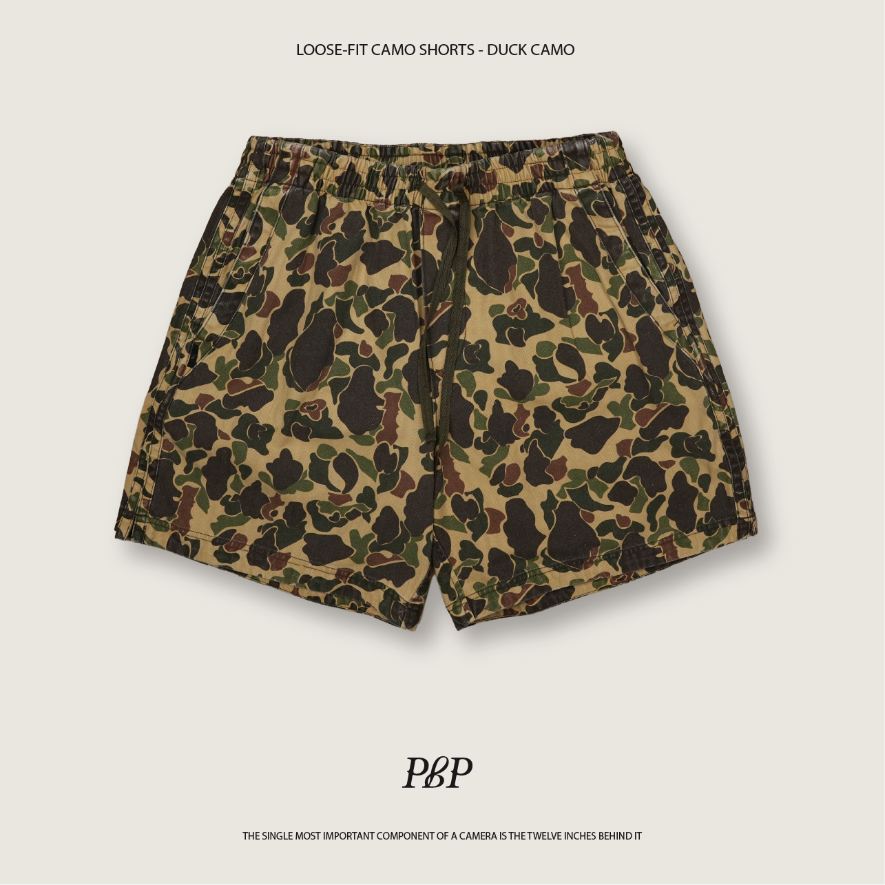 P.B.P - LOOSE-FIT CAMO SHORTS  - DUCK CAMO