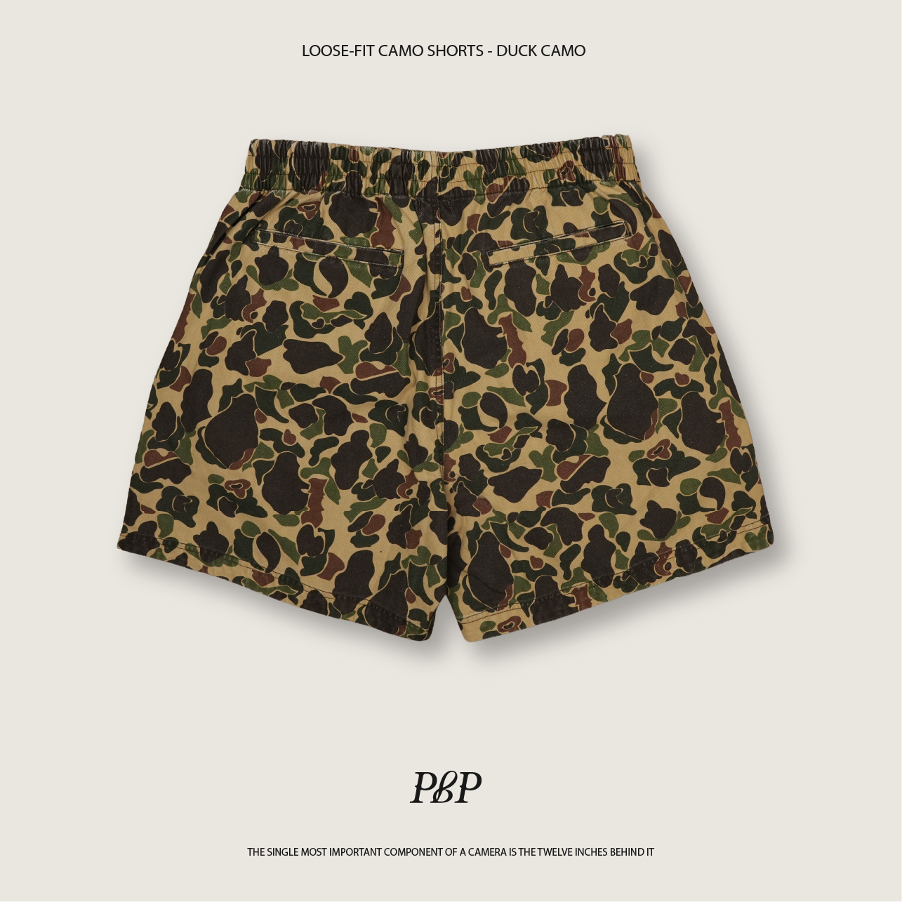 P.B.P - LOOSE-FIT CAMO SHORTS  - DUCK CAMO