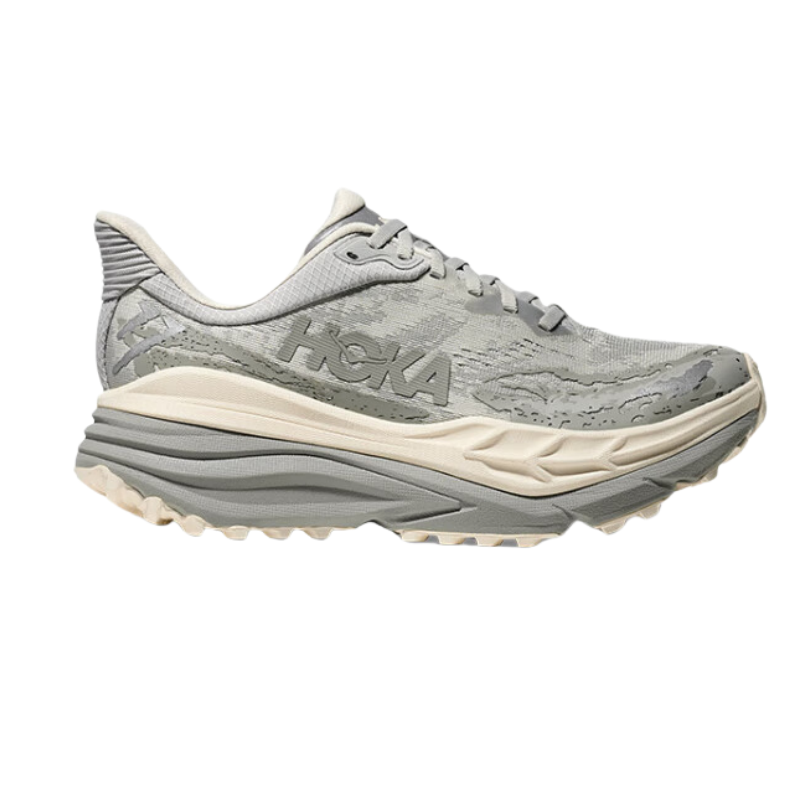 【代購】HOKA ONE ONE Stinson 7 Textile, Synthetic Leather Low top Trail Running Shoes Men's Gray White 1141530-SLBS