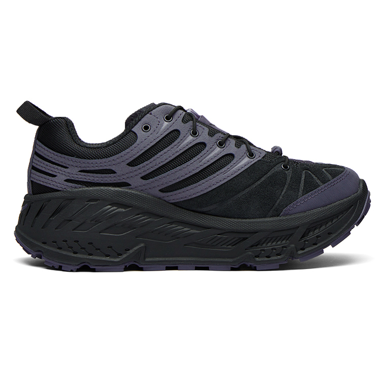 【代購】HOKA ONE ONE Stinson Evo OG Classic And Versatile Synthetic Leather, Leather Casual Running Shoes Unisex Black Purple 1166450-BBLC