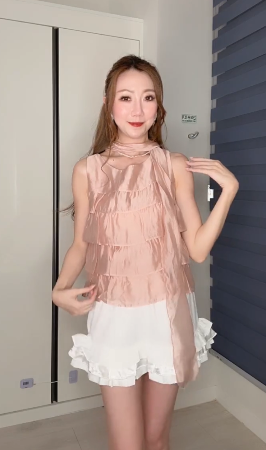 BALLET DREAM SATIN TRIM RUFFLE SKIRT 210726
