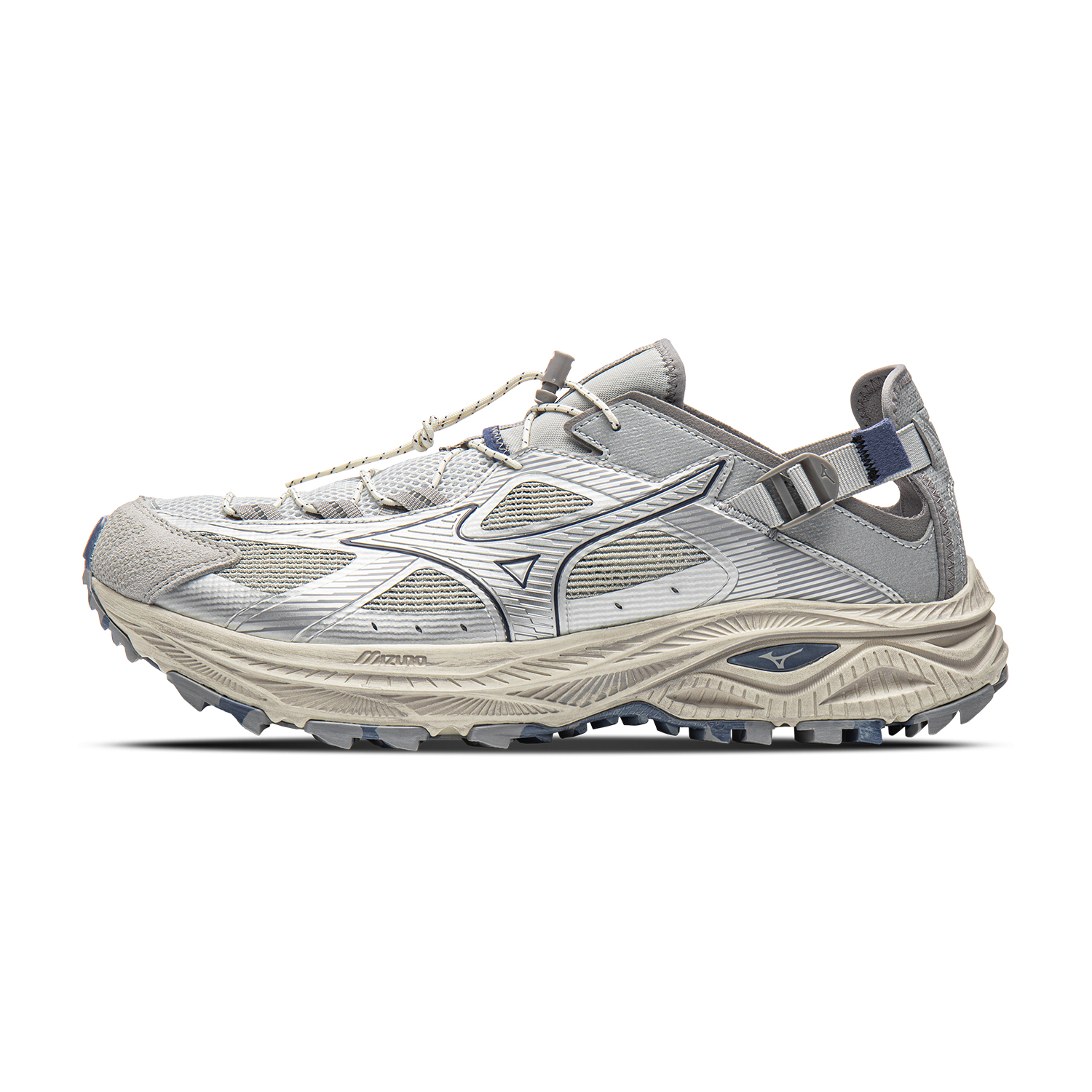 【代購】Mizuno Racer Trail Breathable Support Anti Collision River Trekking Shoes Unisex Gray Silver D1GH261205