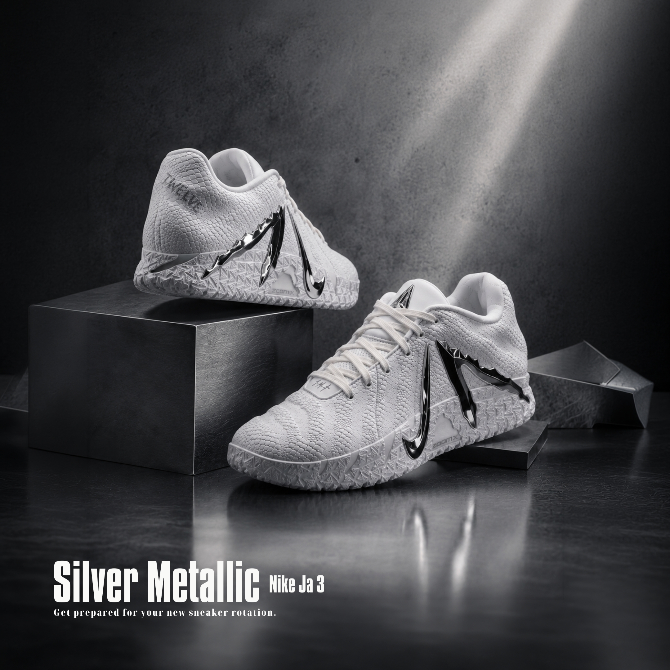NICEDAY 代購 Nike JA 3 LX White Label 液態銀 銀 銀灰 白銀 白 全明星 莫蘭特 IO7668-100