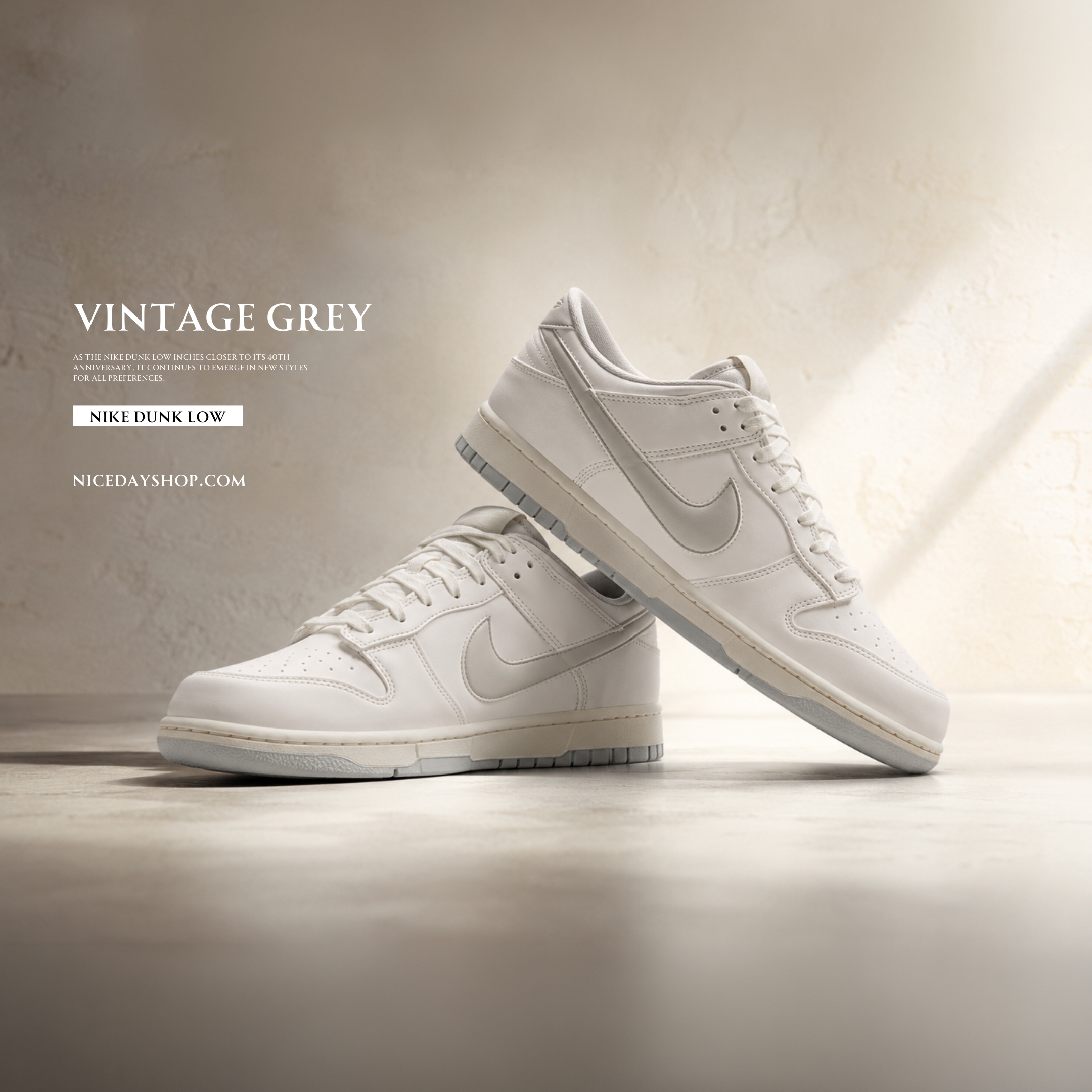 NICEDAY 代購 Nike Dunk Low 復古灰 泡泡勾 白 米白 灰白 復古 IM4411-100