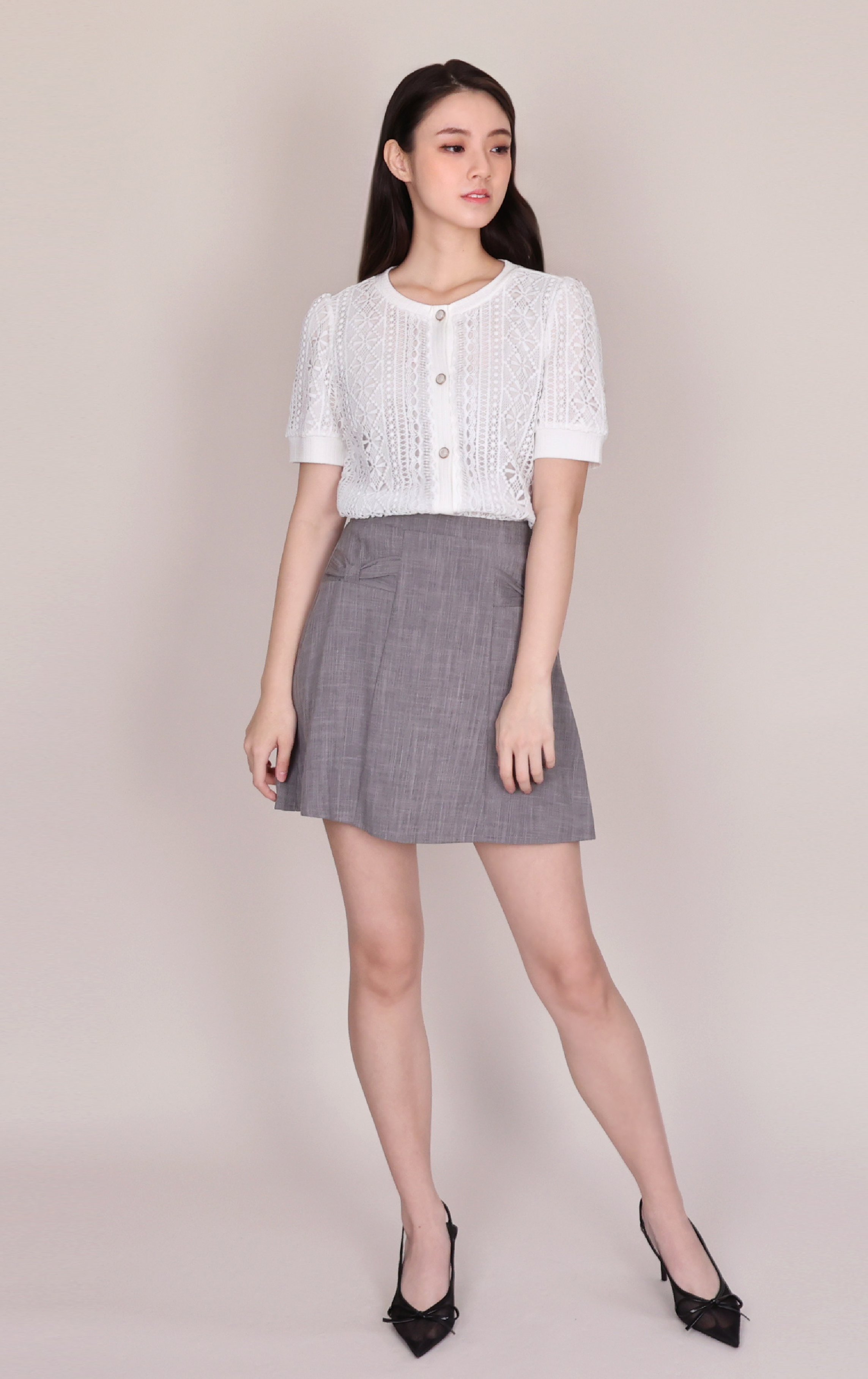 Open-Work Lace Jacquard Jacket CD0638