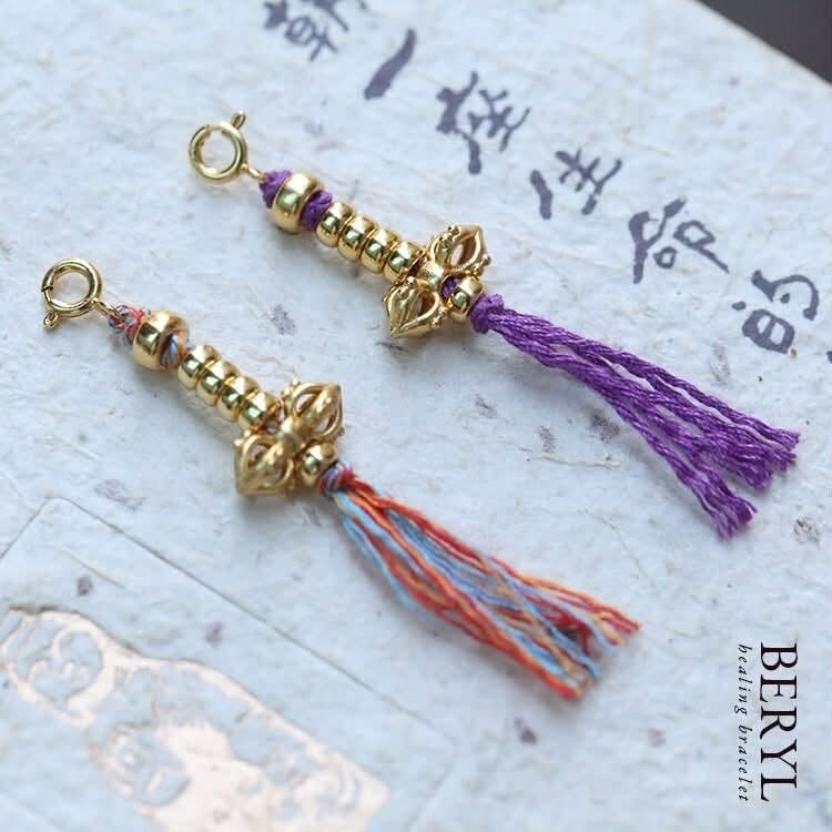 #西藏丹杰林寺持咒加持-純銀金剛杵計數藏式流蘇