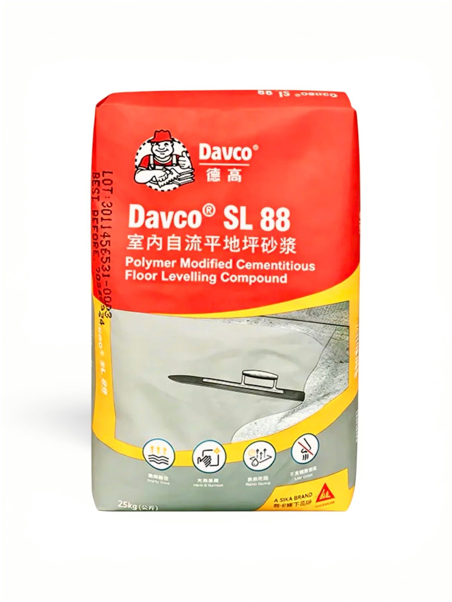 "DAVCO" 德高牌自流平地台泥(灰色)25KG/包