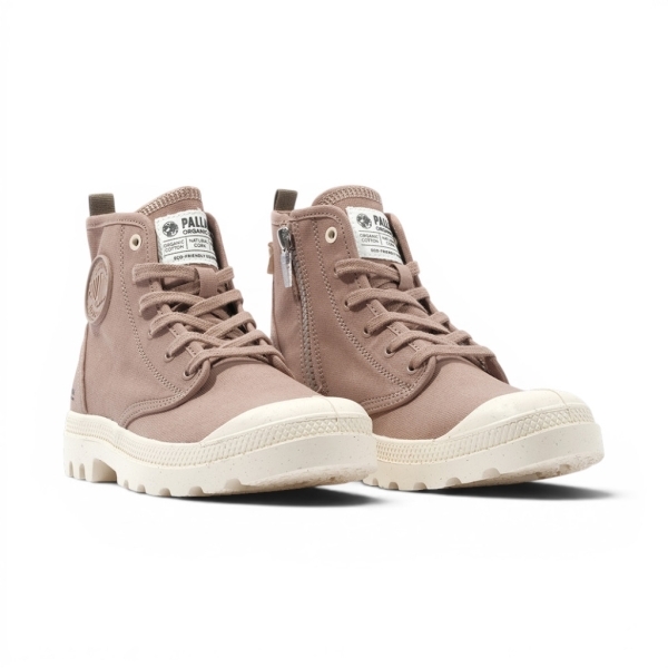 PALLADIUM 休閒鞋 PAMPA HI ZIP ORGANIC 棕色 拉鍊 帆布軍靴 男女 79101-267
