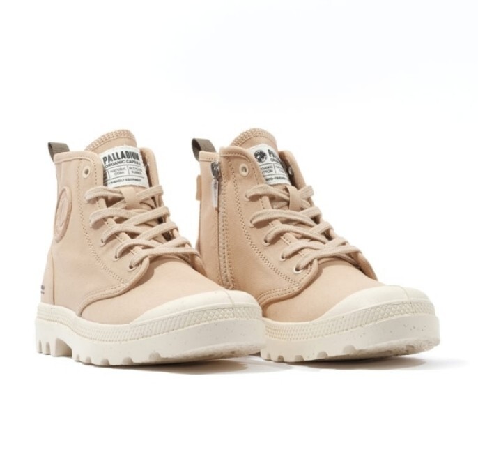 PALLADIUM 休閒鞋 PAMPA HI ZIP ORGANIC 奶茶 拉鍊 帆布軍靴 男女 79101-235
